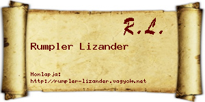 Rumpler Lizander névjegykártya